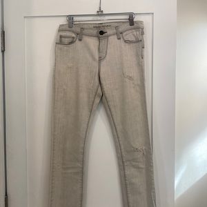 Banana Republic distressed white wash jeans